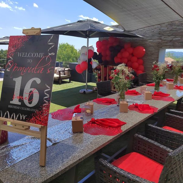 Welcome board for a sweet 16 party