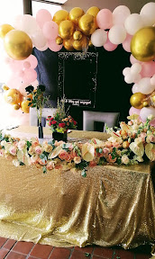 Gold floral head table