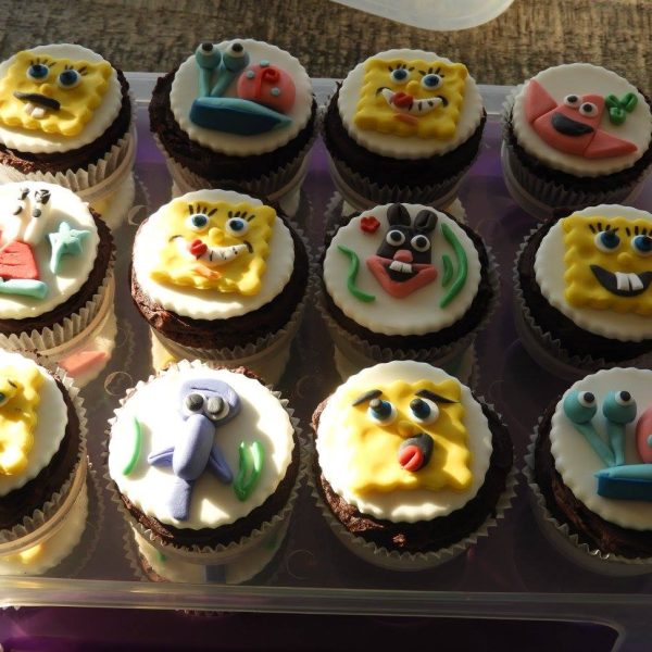 Themed SpongeBob cupcakes